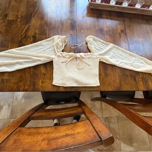 Cream Off-Shoulder Women's Top